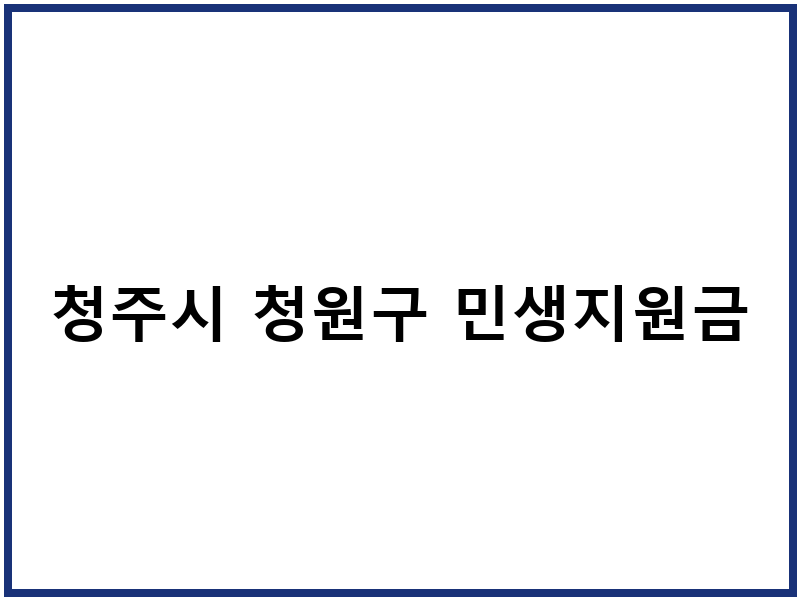 청주시 청원구 민생지원금