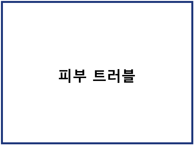 피부 트러블